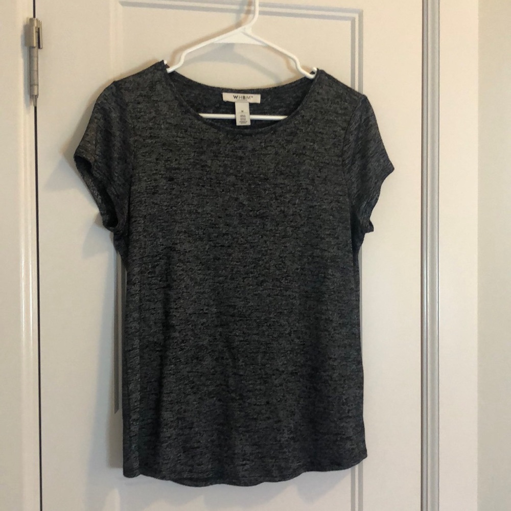 WHBM Tee Grey/Black/Silver layering lightweight Tee. Women’s M